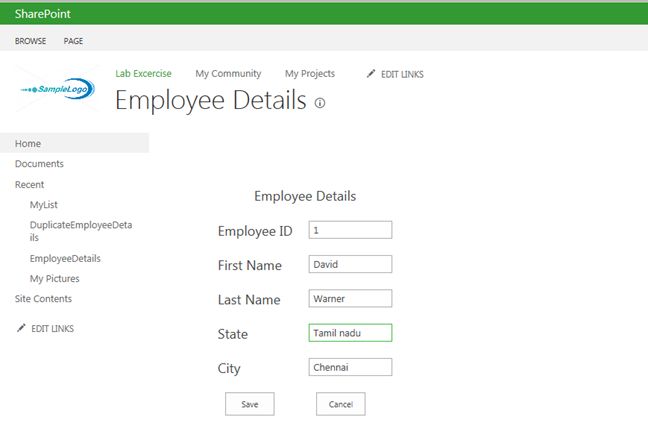 Employee details